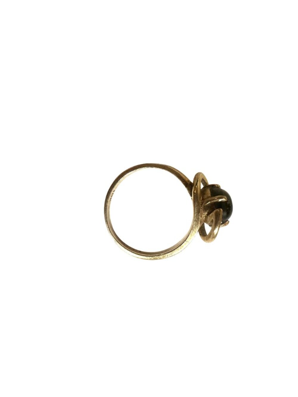 Vintage 10k Gold Ring With Dark Sapphire Oval Design Size 6 - Picture 3 of 7